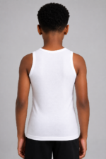 Boys White Cotton Tank Tops | Özlem/Güryıldız Soft Breathable Undershirt (3 or 6 Pack) - Image 7