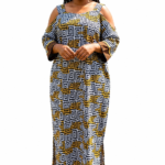 Greek Pattern Cold Shoulder Kaftan