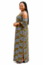 Greek Pattern Cold Shoulder Kaftan - Image 3