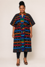 Kente Rainbow Elegance Belted Kimono