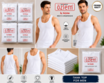 Özlem Men's Cotton Tank Top | White Sleeveless Undershirt - Image 4