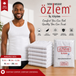 Özlem Men's Cotton Tank Top | White Sleeveless Undershirt - Image 6