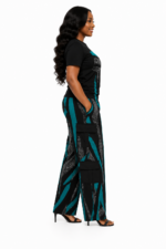 Emerald Geometric Cargo Pant & T-Shirt Set - Image 3