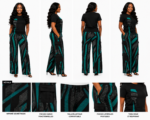 Emerald Geometric Cargo Pant & T-Shirt Set - Image 5