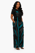 Emerald Geometric Cargo Pant & T-Shirt Set - Image 2