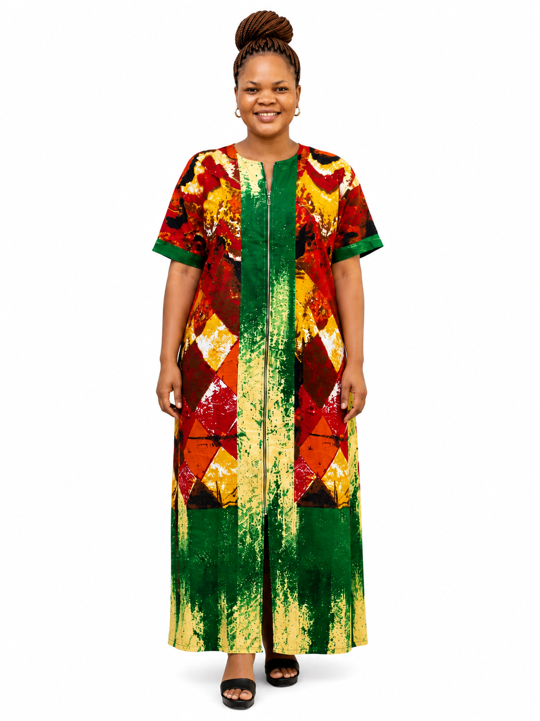 Mosaic Print Dress-8979879 Mosaic Print Dress - Image 1