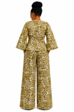 Olive Adire Tie-Front Two-set/pant - Image 4