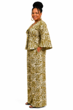 Olive Adire Tie-Front Two-set/pant - Image 3