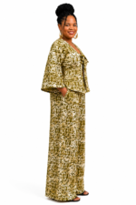 Olive Adire Tie-Front Two-set/pant - Image 2