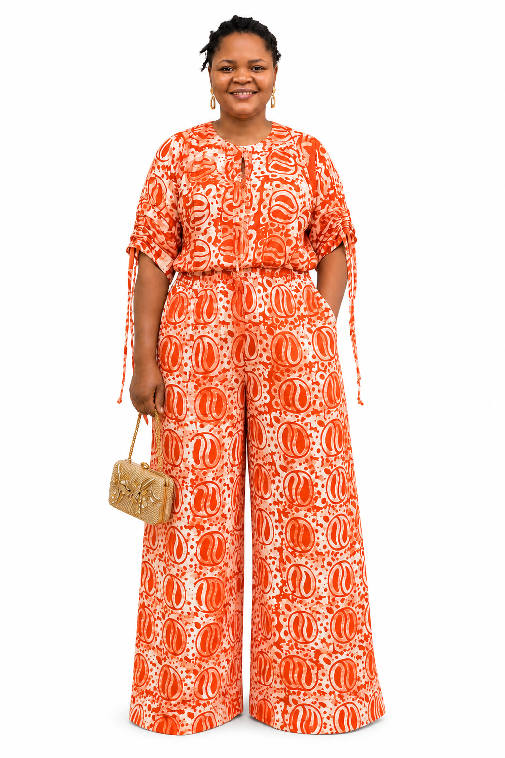 Premium Adire Wide-Leg two set:pant-907979 Premium Adire Wide-Leg two set/pant - Image 1