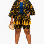 Royal Heritage Tassel Kimono Short Set
