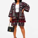 Royal Heritage Tassel Kimono Short Set