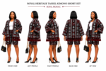 Royal Heritage Tassel Kimono Short Set - Image 6