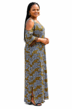 Greek Pattern Cold Shoulder Kaftan - Image 2
