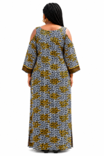 Greek Pattern Cold Shoulder Kaftan - Image 4