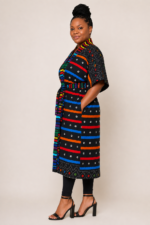 Kente Rainbow Elegance Belted Kimono - Image 3