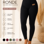RONDE Women’s High-Waist Stretch Leggings – One Size