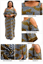 Greek Pattern Cold Shoulder Kaftan - Image 5