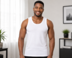 Özlem Men's Cotton Tank Top | White Sleeveless Undershirt - Image 9