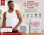 Özlem Men's Cotton Tank Top | White Sleeveless Undershirt - Image 8