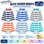 Boys’ Boxer Briefs 2-Pack – Soft Stretch Striped Kids Underwear | Sizes 120–160 | Assorted Colors - Image 9