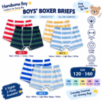 Boys’ Boxer Briefs 2-Pack – Soft Stretch Striped Kids Underwear | Sizes 120–160 | Assorted Colors - Image 8