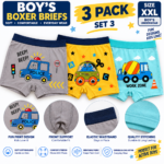 Boys’ Boxer Briefs 3-Pack – Soft Cotton Blend Kids Underwear | M–XXL - Image 3