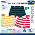 Boys’ Boxer Briefs 2-Pack – Soft Stretch Striped Kids Underwear | Sizes 120–160 | Assorted Colors - Image 10