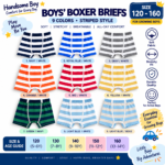 Boys’ Boxer Briefs 2-Pack – Soft Stretch Striped Kids Underwear | Sizes 120–160 | Assorted Colors - Image 11
