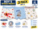 Boys’ Boxer Briefs 3-Pack – Soft Cotton Blend Kids Underwear | M–XXL - Image 19