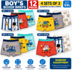 Boys’ Boxer Briefs 3-Pack – Soft Cotton Blend Kids Underwear | M–XXL - Image 6