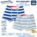 Boys’ Boxer Briefs 2-Pack – Soft Stretch Striped Kids Underwear | Sizes 120–160 | Assorted Colors - Image 7