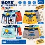Boys’ Boxer Briefs 3-Pack – Soft Cotton Blend Kids Underwear | M–XXL