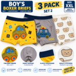 Boys’ Boxer Briefs 3-Pack – Soft Cotton Blend Kids Underwear | M–XXL - Image 4